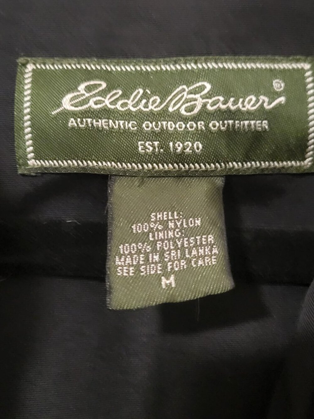 Eddie Bauer Black Utility Jacket - Weather Resistant - Size M - Canvas Texture - Picture 6 of 6